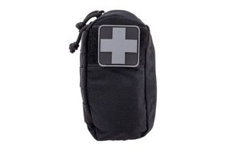 North American Rescue Outdoor Personal Aid Kit with Bleeding Control in Black includes a PVC medical patch